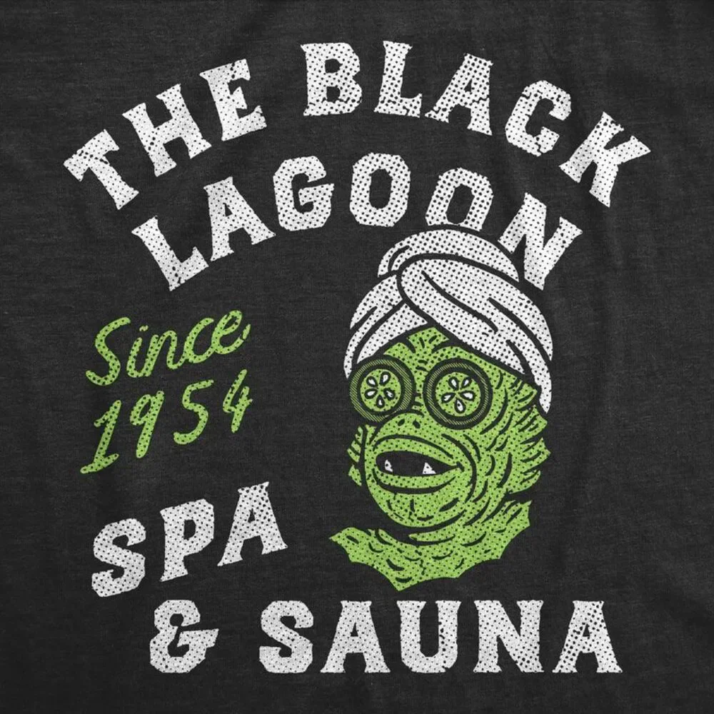 Womens Funny T Shirts The Black Lagoon Spa & Sauna Tee For Ladies